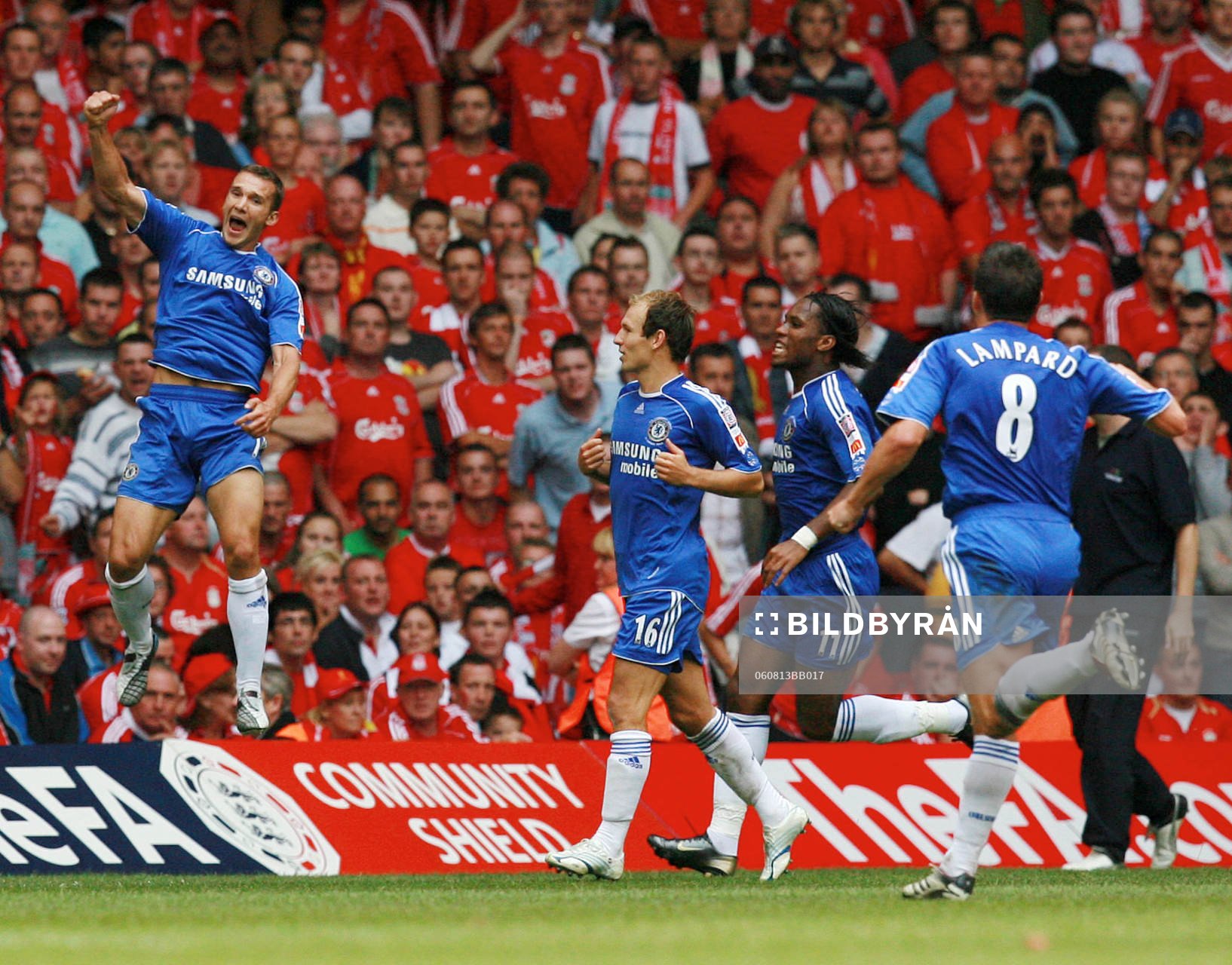  Andriy Shevchenko, Chelsea, jubel efter mål.
