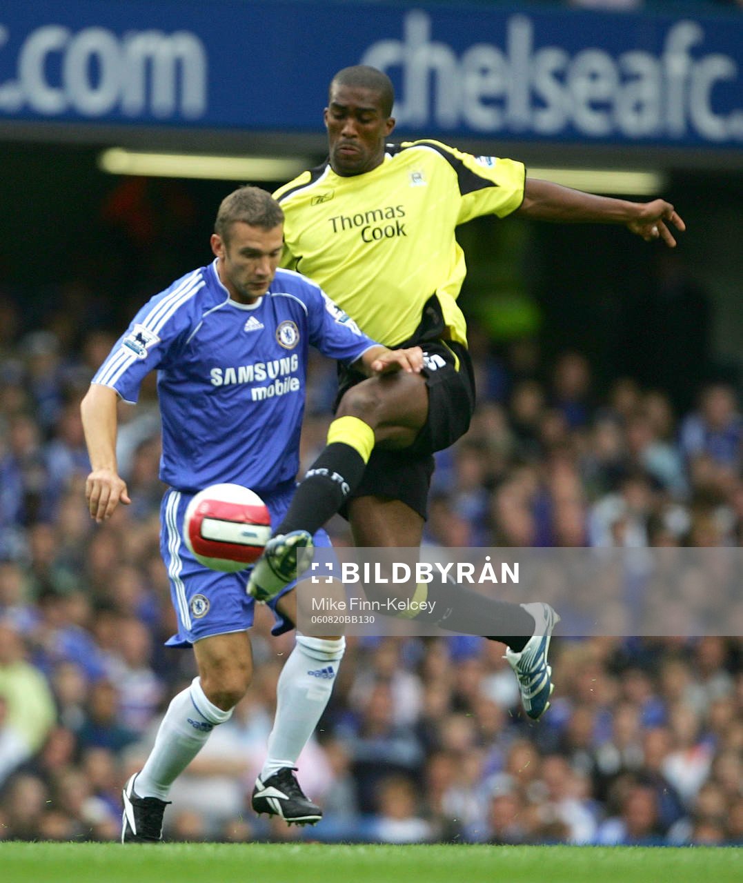 Andriy Shevchenko, Chelsea och Sylvain Distin, Manchester