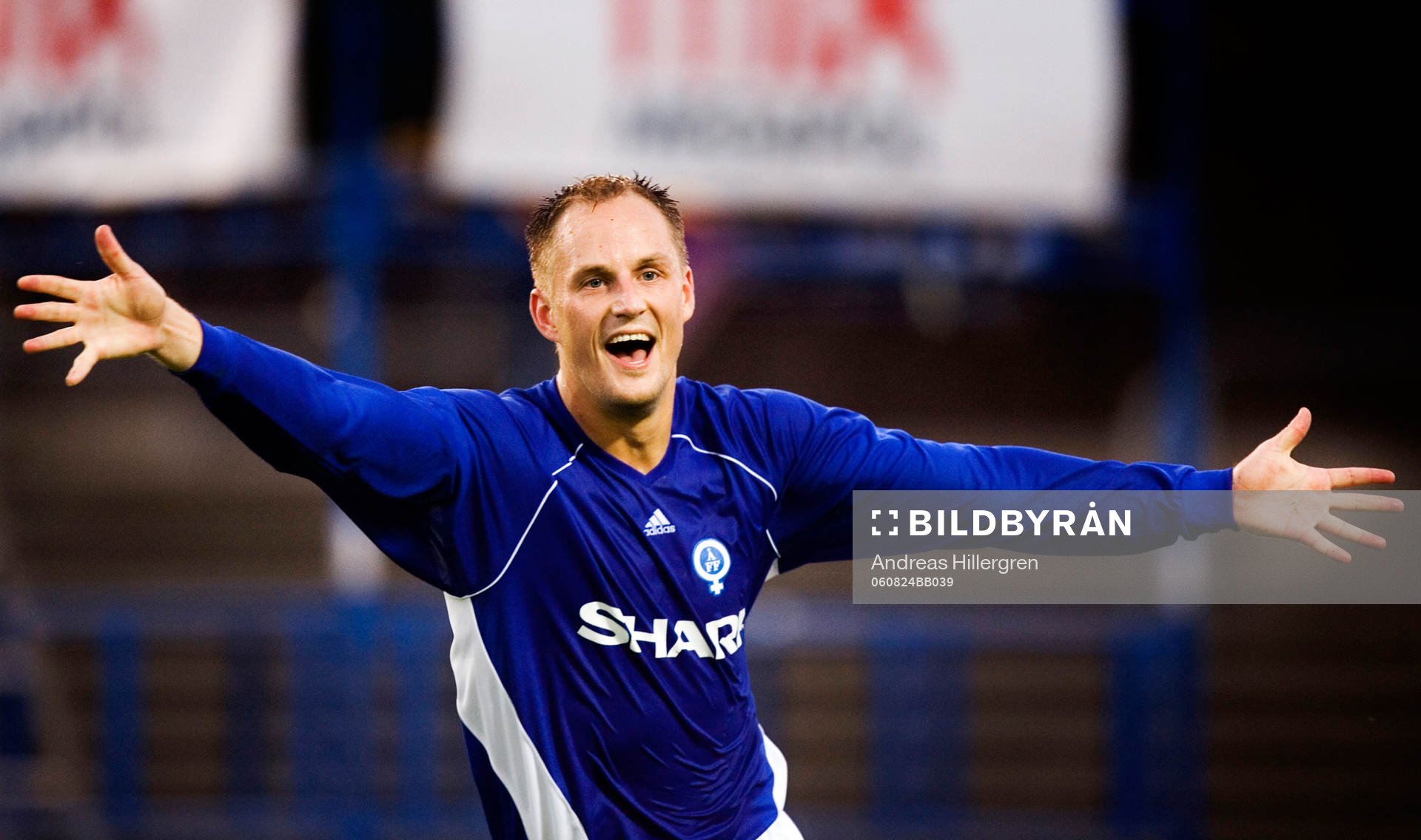 Mats Haglund, gör 1-0, jubel