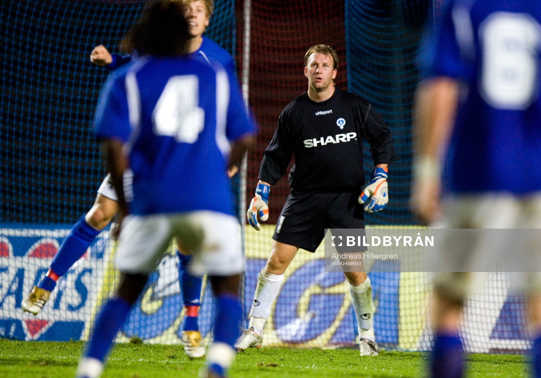  1-0, Åtvidaberg vidare i Uefa Cupen. Henrik Gustavsson, målvakt.