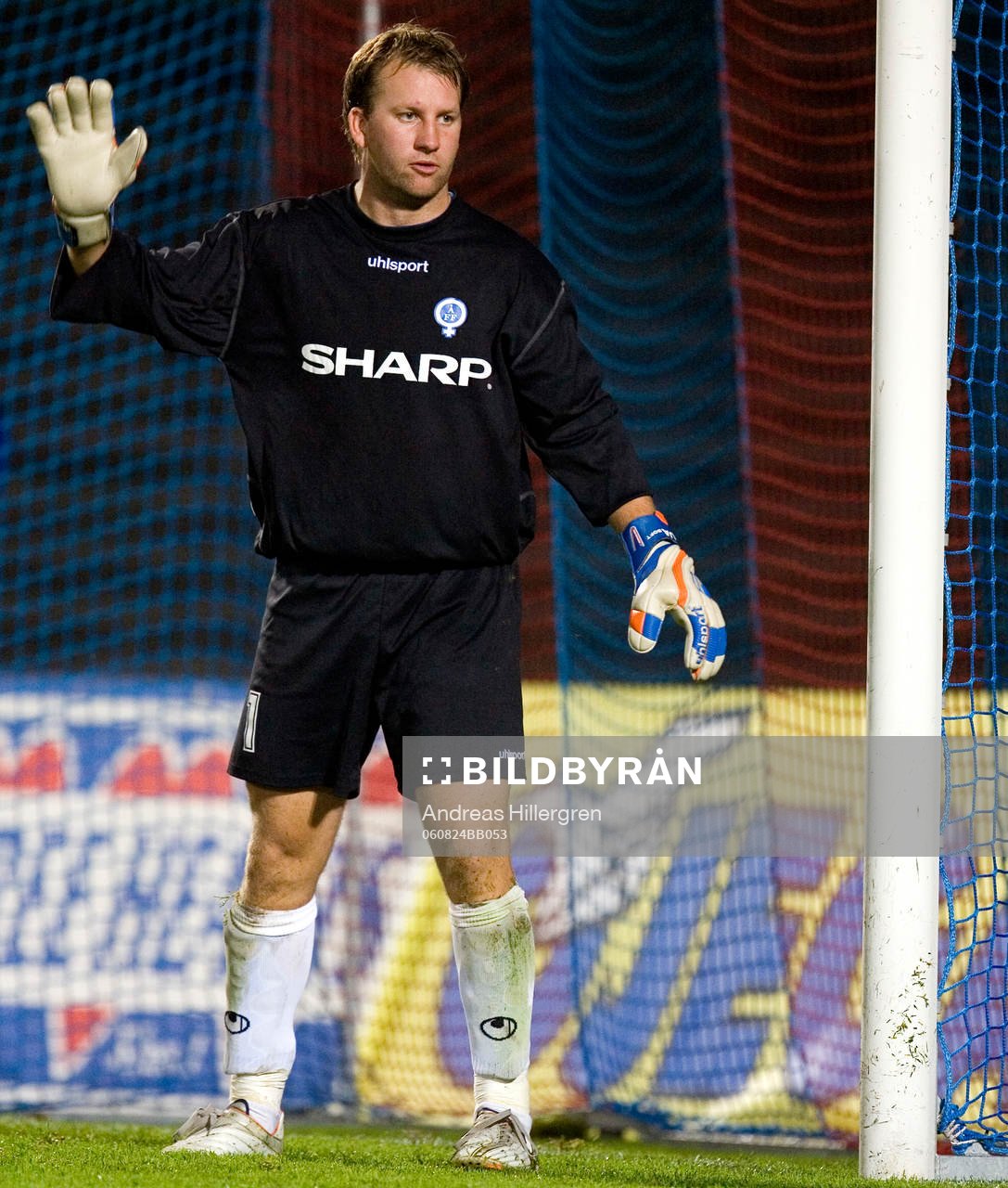  1-0, Åtvidaberg vidare i Uefa Cupen. Henrik Gustavsson, målvakt.