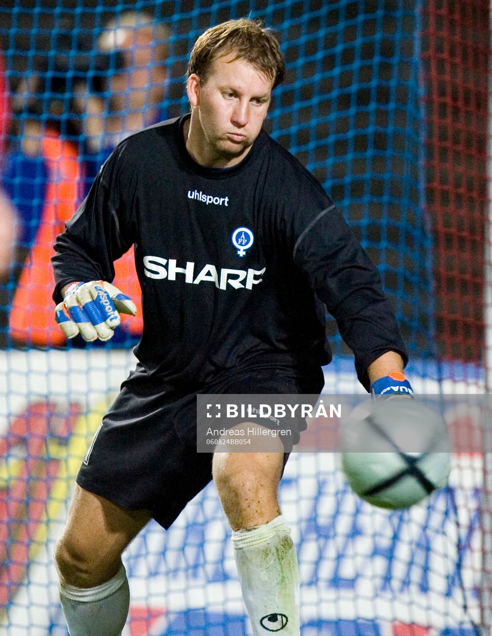  1-0, Åtvidaberg vidare i Uefa Cupen. Henrik Gustavsson, målvakt.