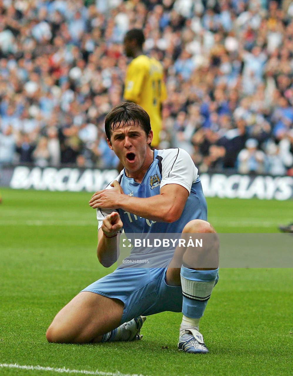  Joey Barton, Manchester, jubel efter mål.