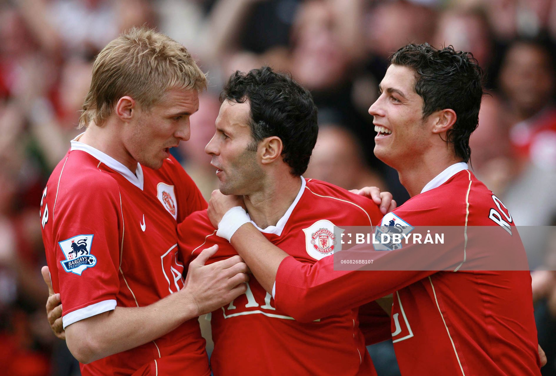  Ryan Giggs, Manchester, jubel med Cristiano Ronaldo.