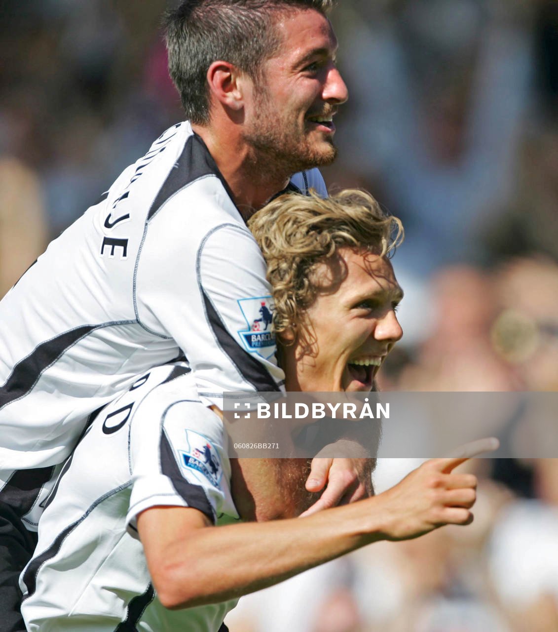 Jimmy Bullard och Franck Queudrue, Fulham, jubel