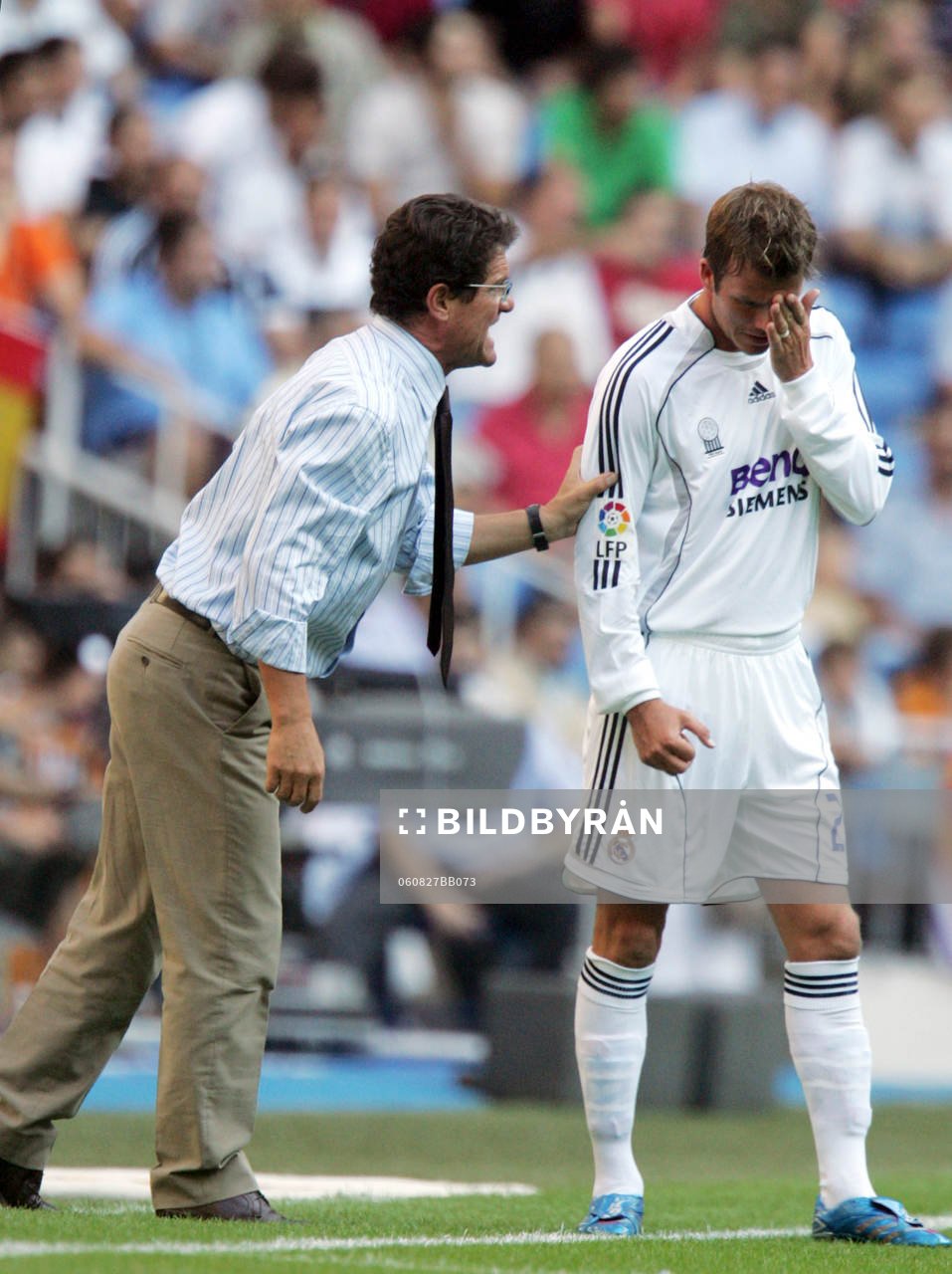  Fabio Capello, tränare, Real Madrid och David Beckham.