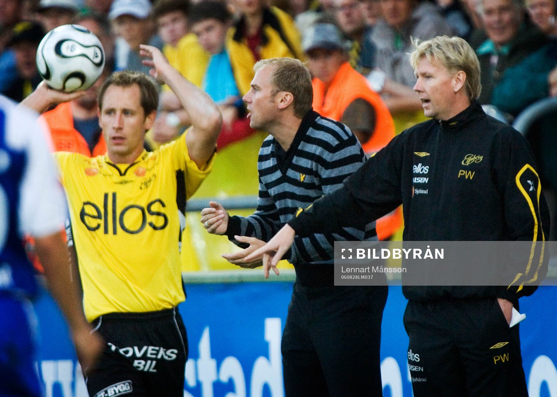 Magnus Haglund, tränare, Elfsborg, manar på sina gubbar