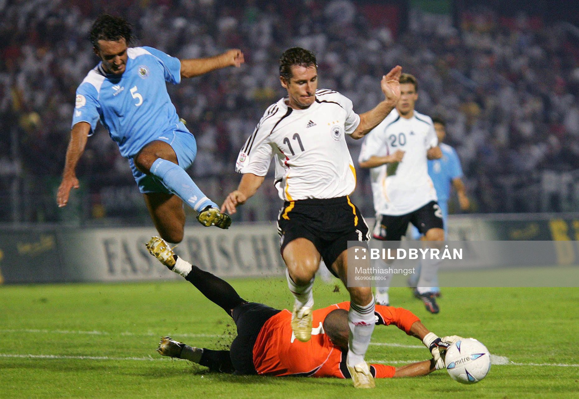 0-3 av  Miroslav Klose, Tyskland. Aldo Simoncini, målvakt