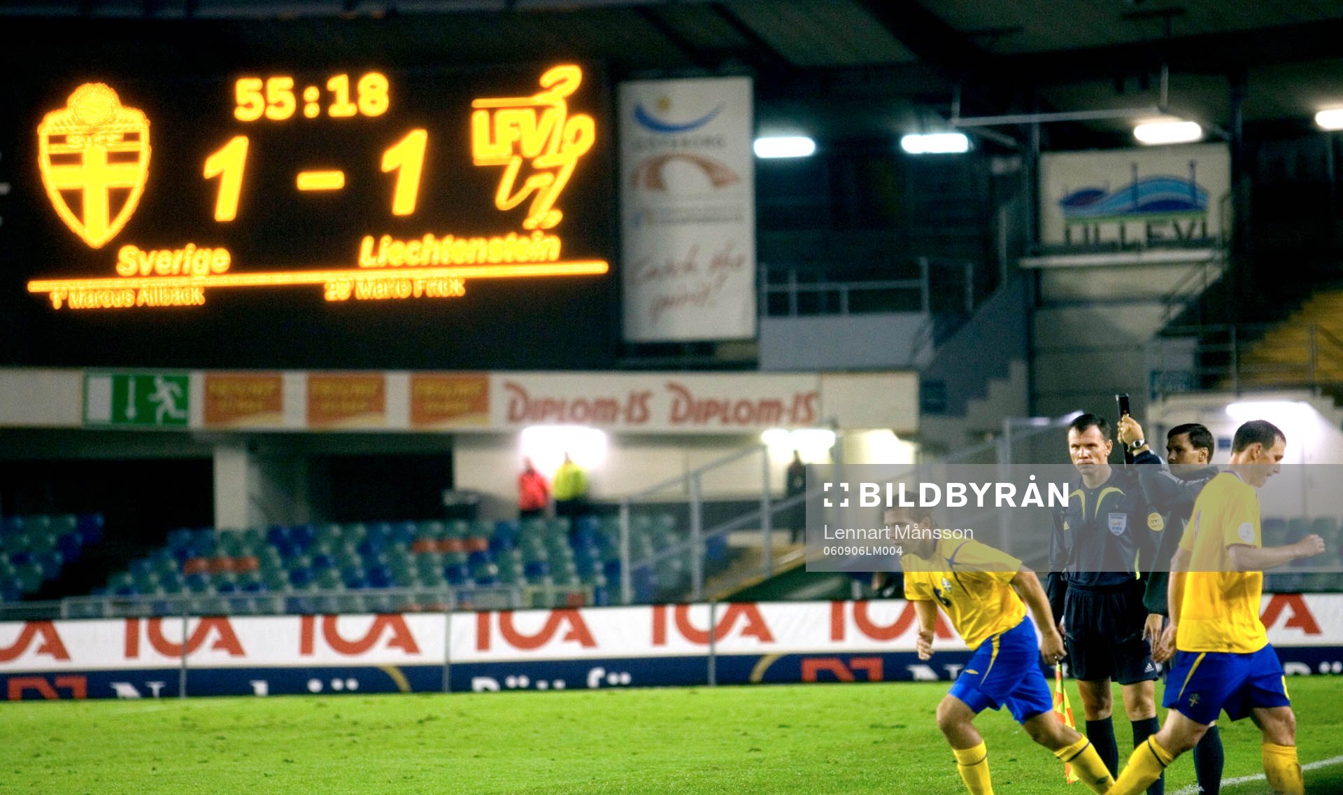 1-1, då byter Anders Svensson av Kim Källström