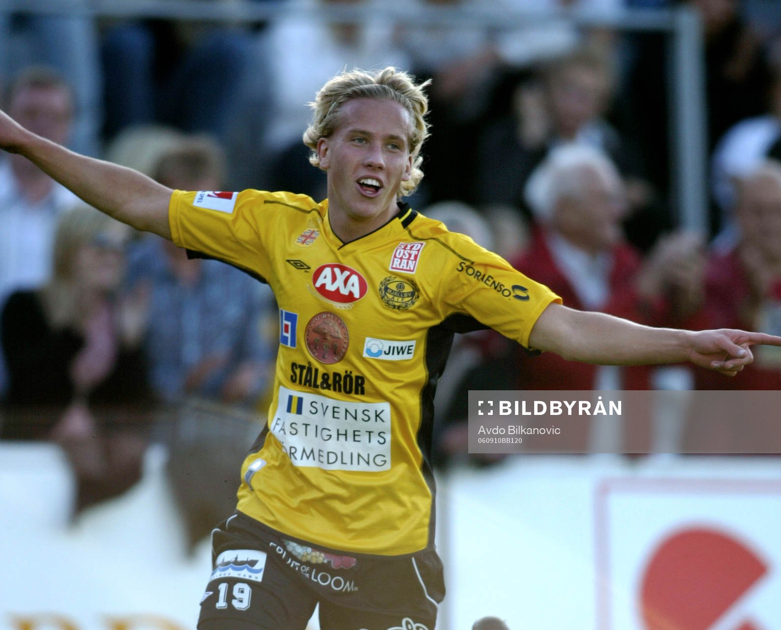  Adam Berner, Mjällby, jubel