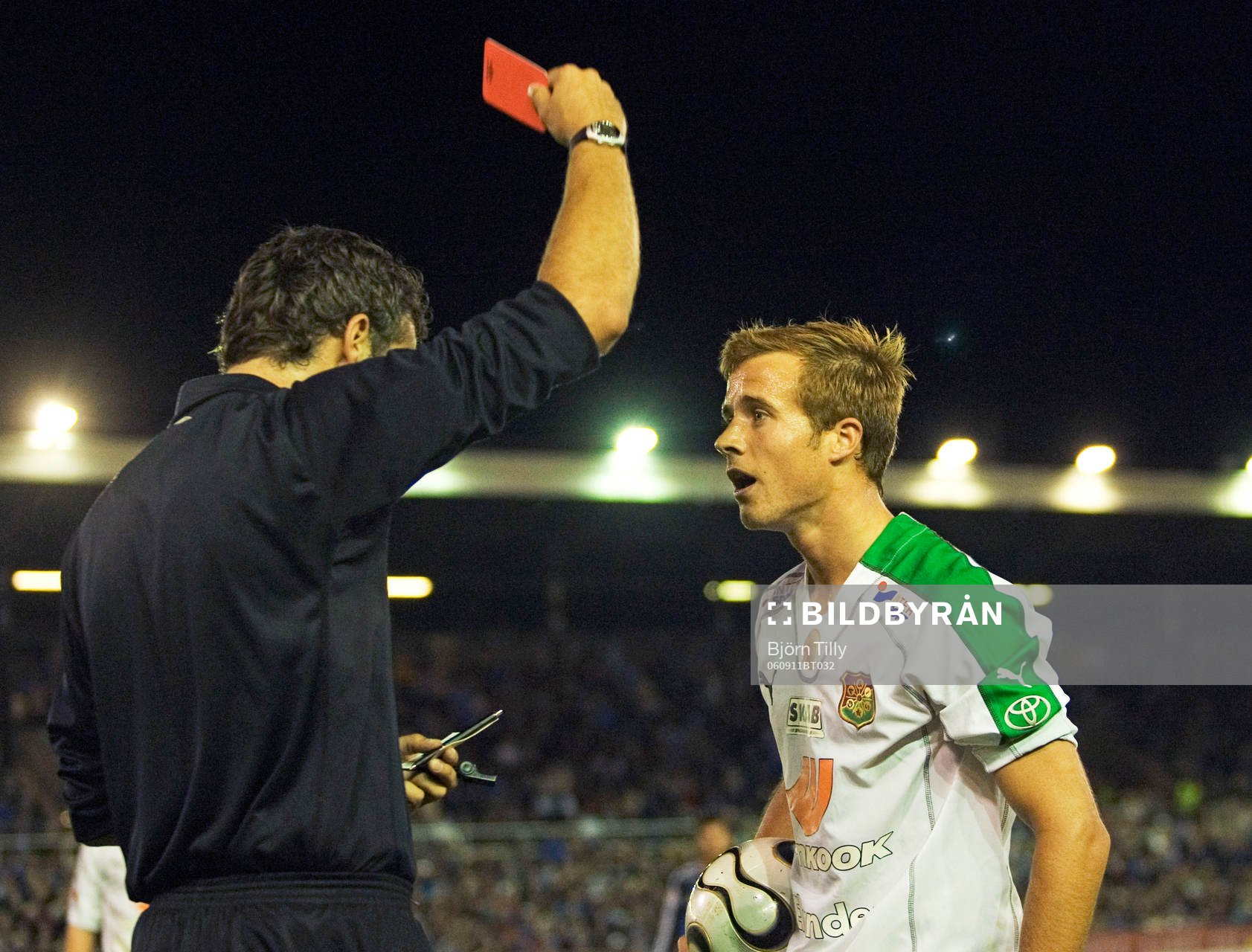 Daniel Blomgren, Gais fick rött kort
