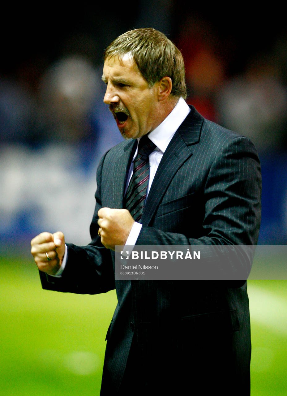 Stuart Baxter, tränare Helsingborg, segerjubel