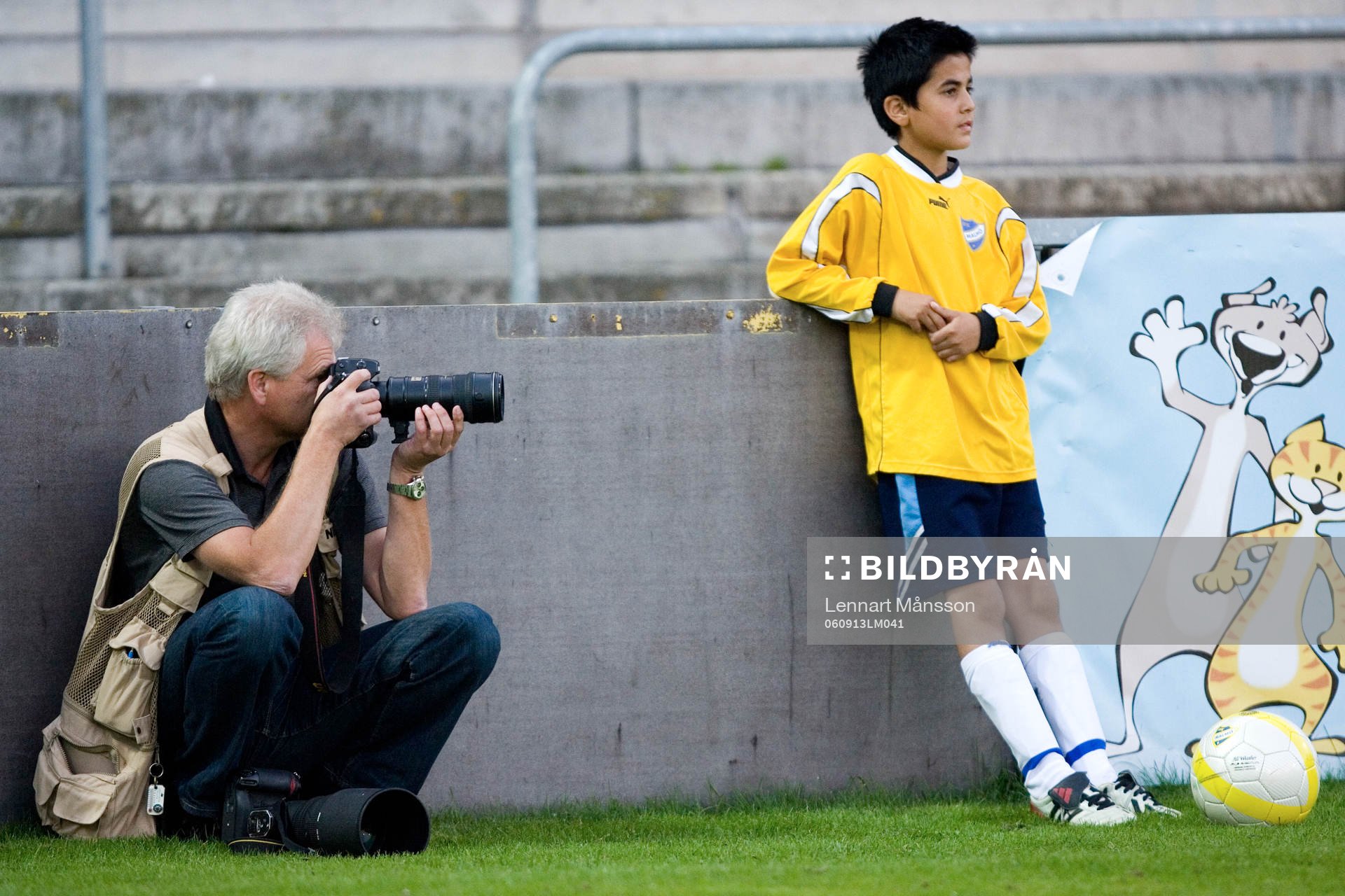 Bollkalle, fotograf i arbete