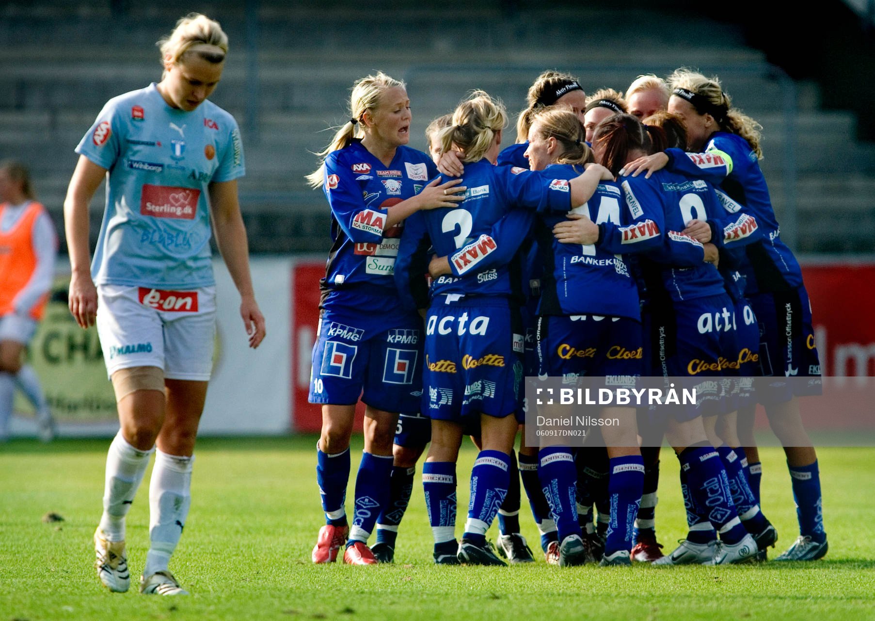 Linköping gjorde 2-2, jubel. Asthildur Helgadottir,