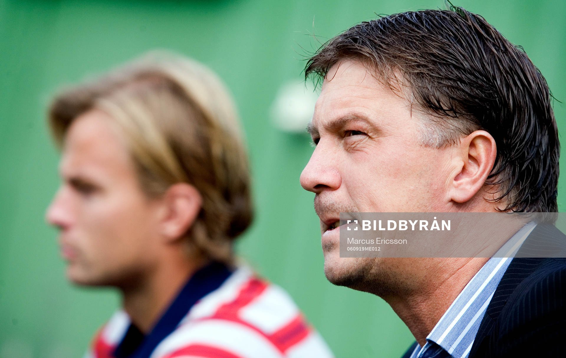 Kjell Jonevret, tränare Djurgården och Markus Johannesson