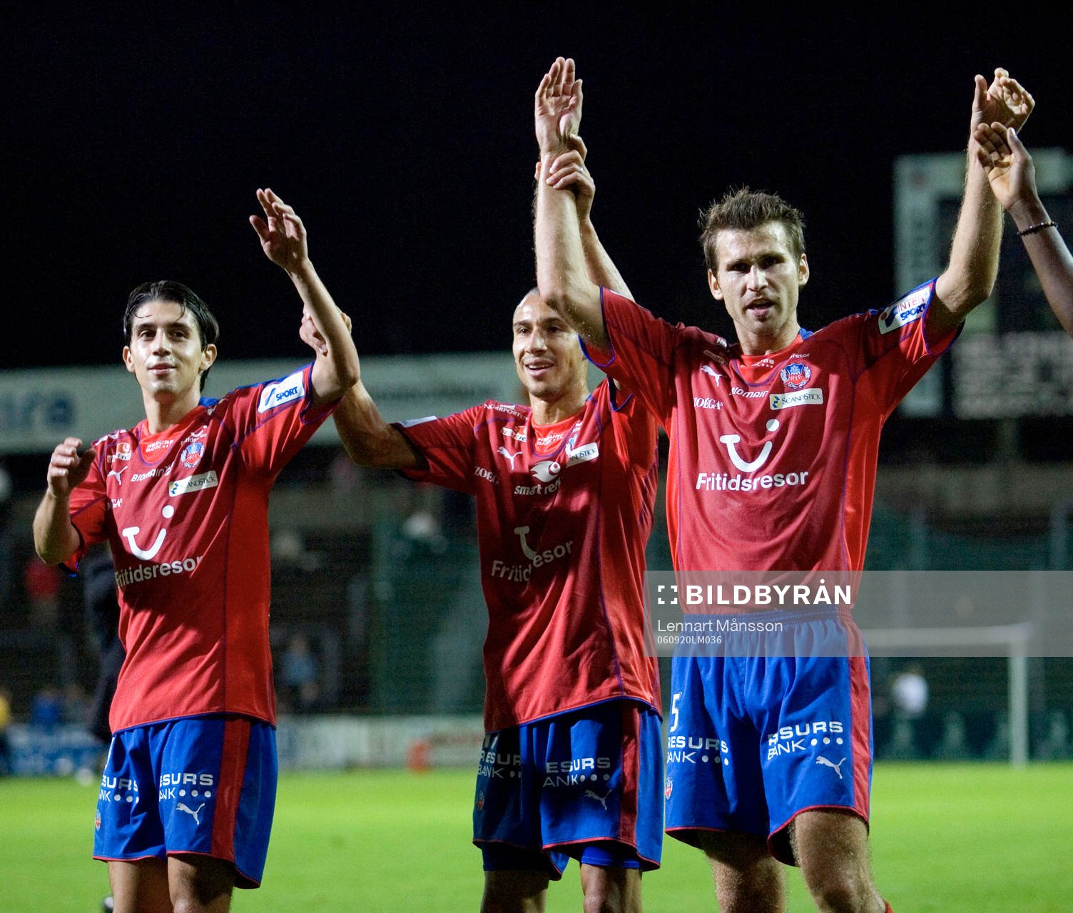 HIF-jubel, 1-0 skytten Babis Stefanidis, Henrik Henke
