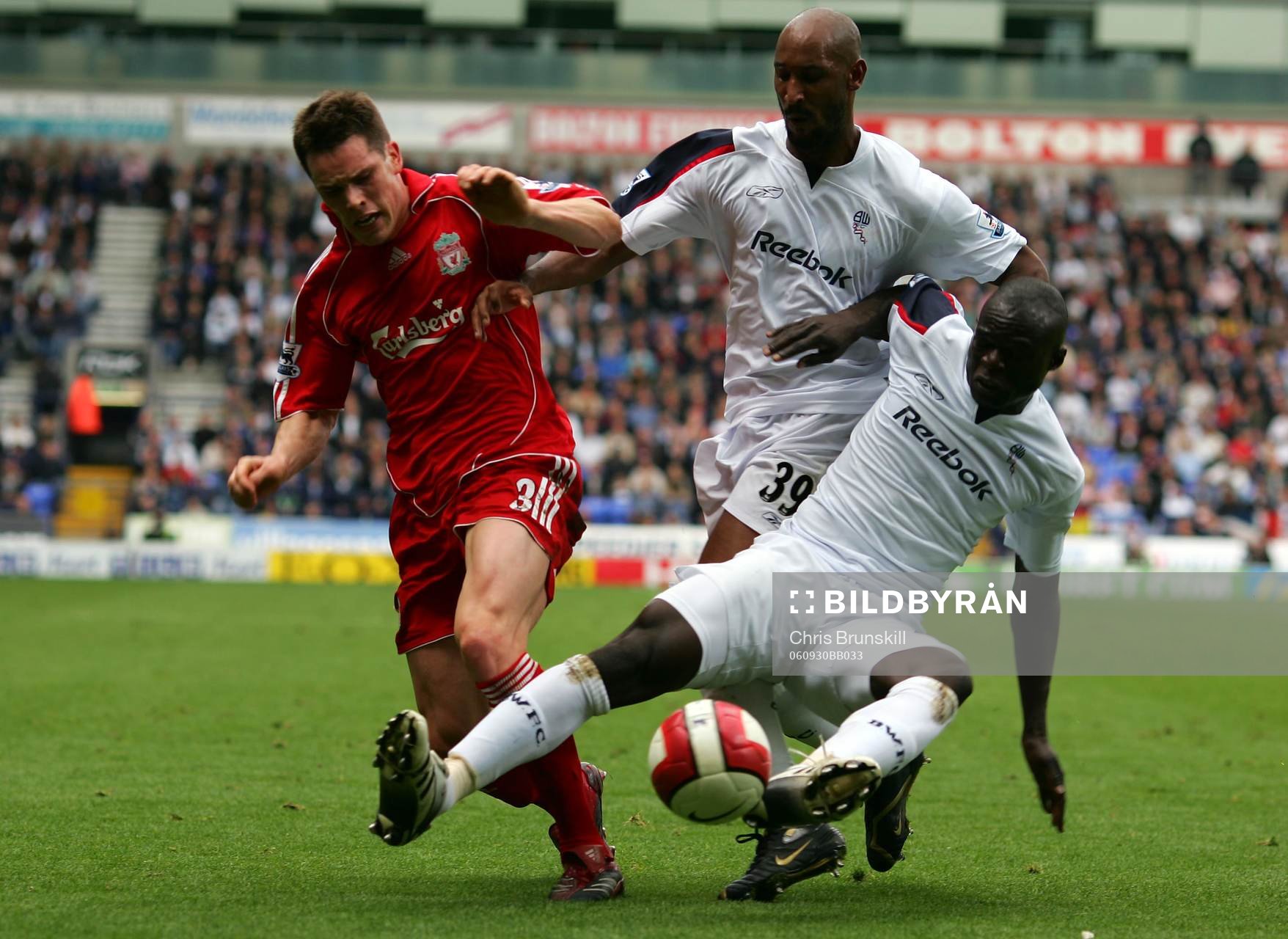 Abdoulaye Faye och Nicolas Anelka, Bolton och Steve Finnan,