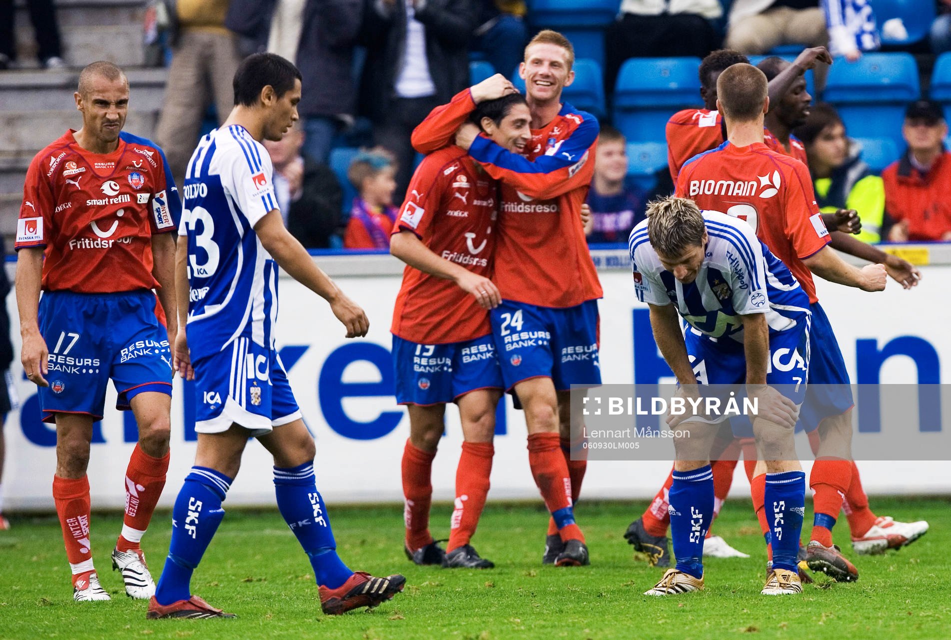 Babis Stefanidis och Fredrik Björck, jubel, glädje