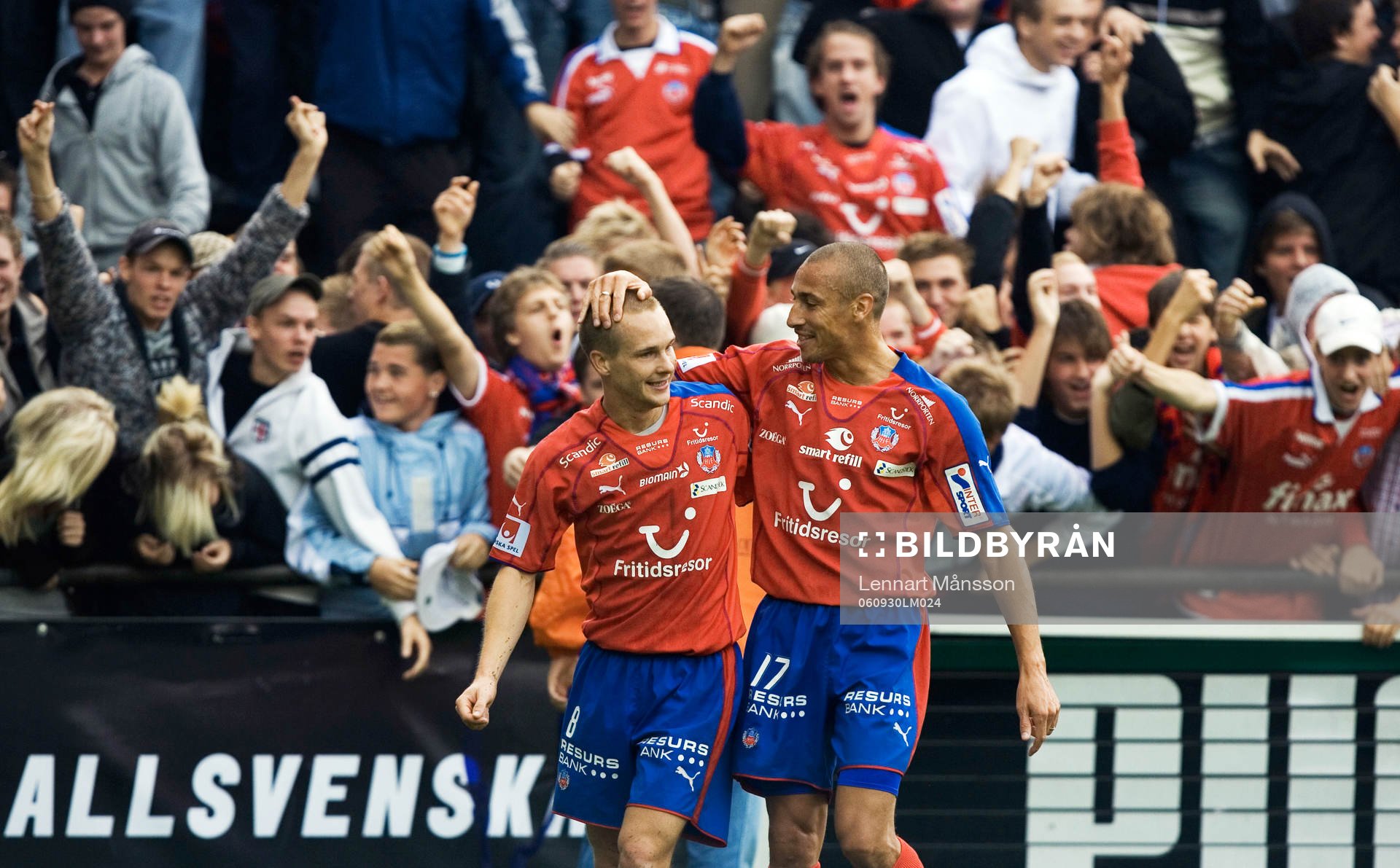 Fredrik Svanbäck och Henrik Larsson, jubel, glädje