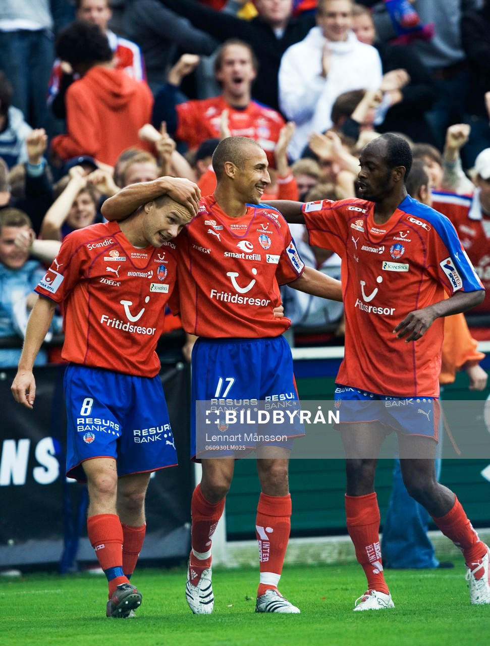 Fredrik Svanbäck och Henrik Larsson, jubel, glädje