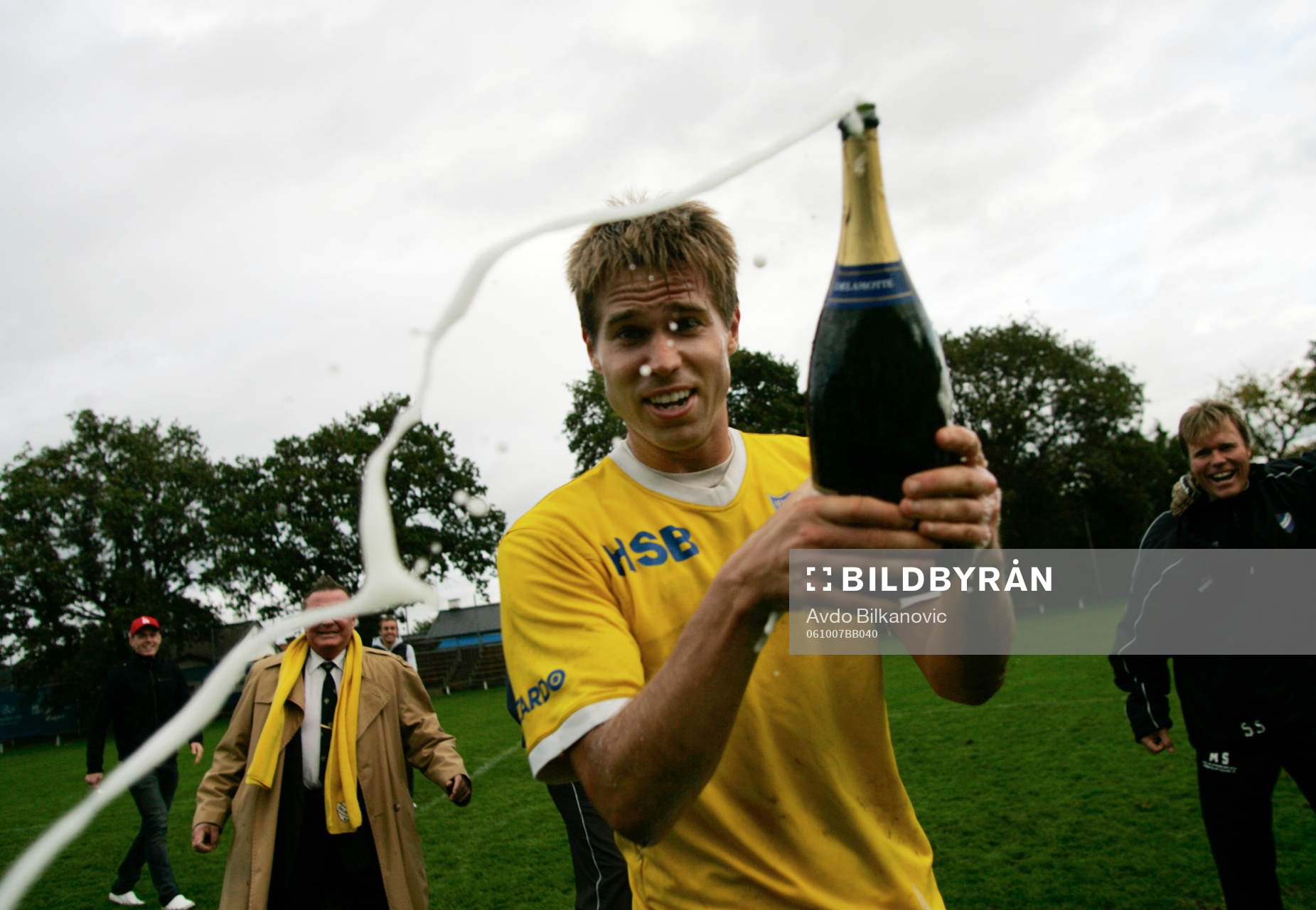   Martin Abrahamsson, IFK Malmö. Jubel, glädje, champagne.