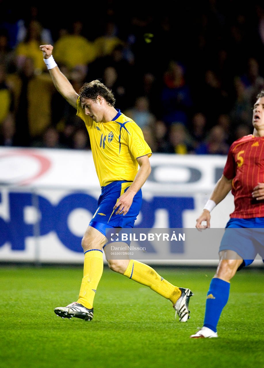 Johan Elmander, Sverige gör 1-0. Jubel
