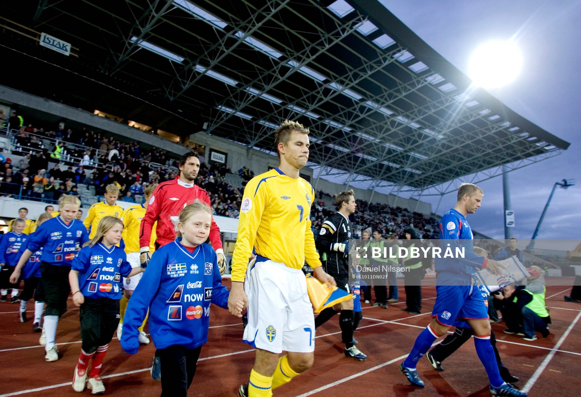 Spelarentré på arenan Laugardarsvöllor. Niclas
