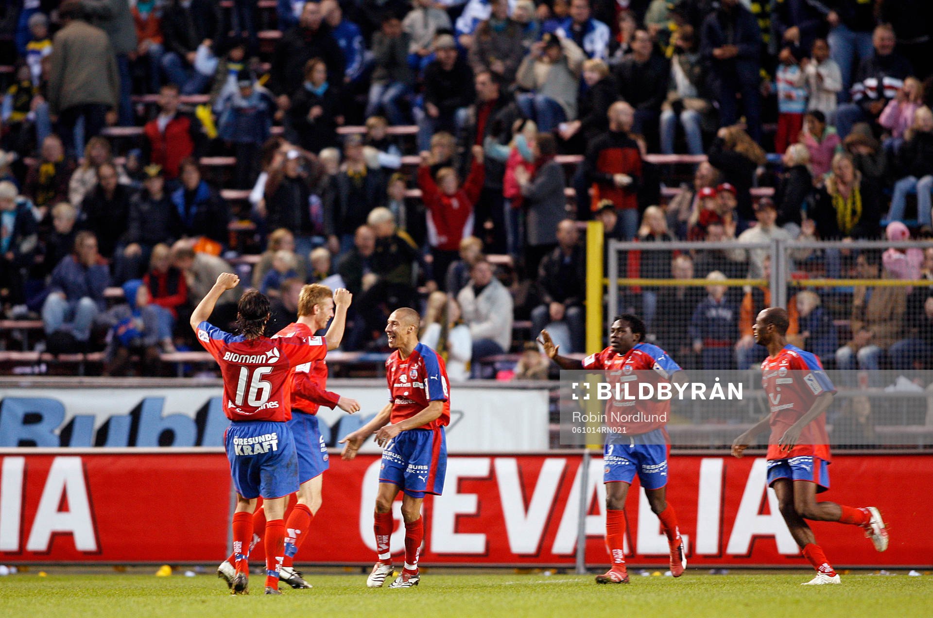 Fredrik Björck, Helsingborg och Henrik Larsson, jubel
