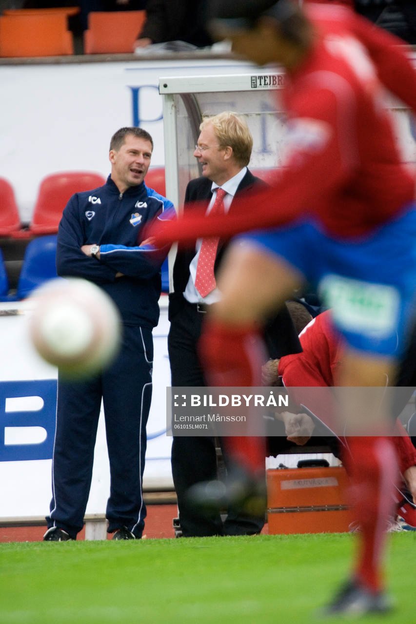 Lars Jacobsson, tränare, Öster och Nicklas Persson,