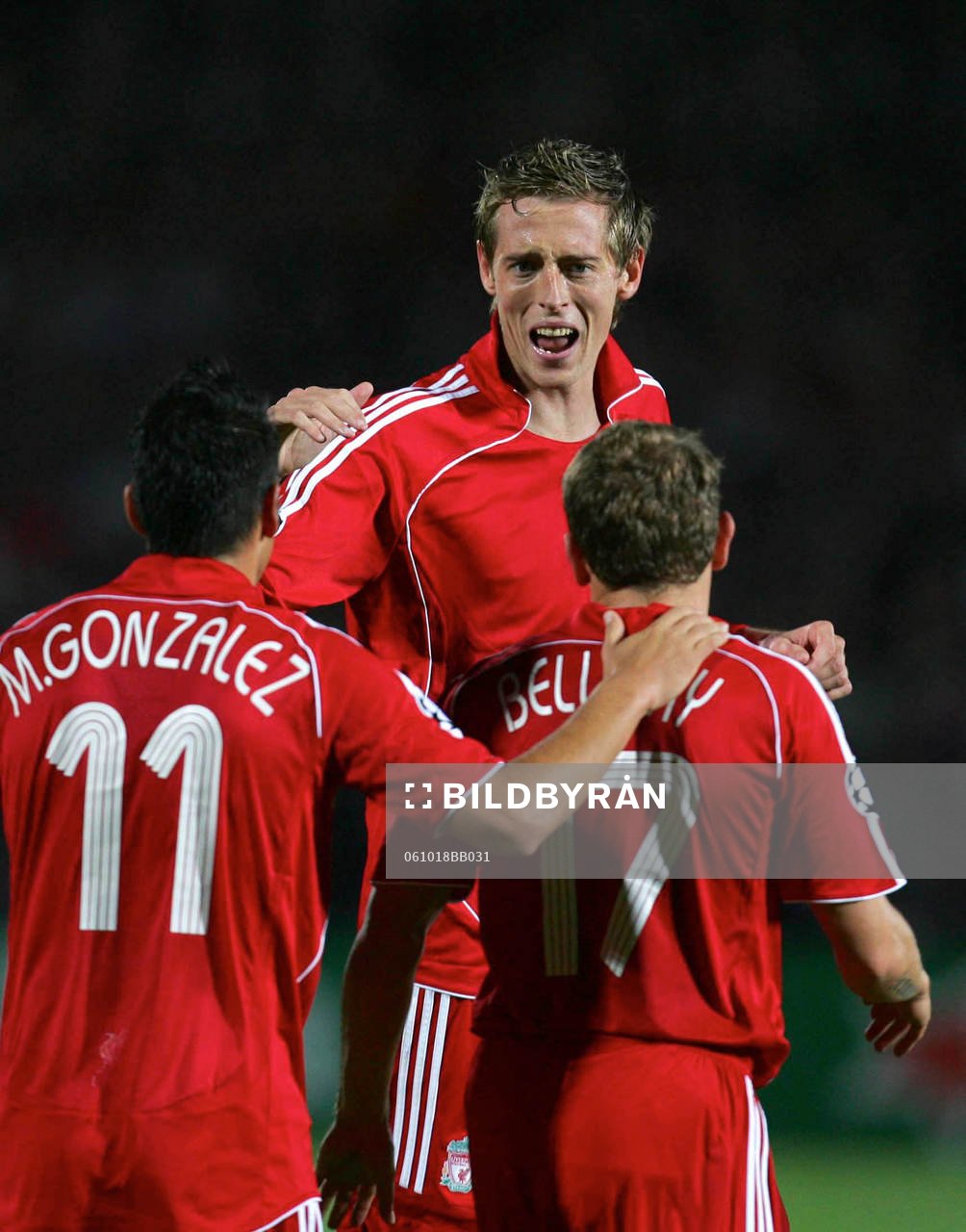 Peter Crouch, Craig Bellamy och Mark Gonzalez, Liverpool,