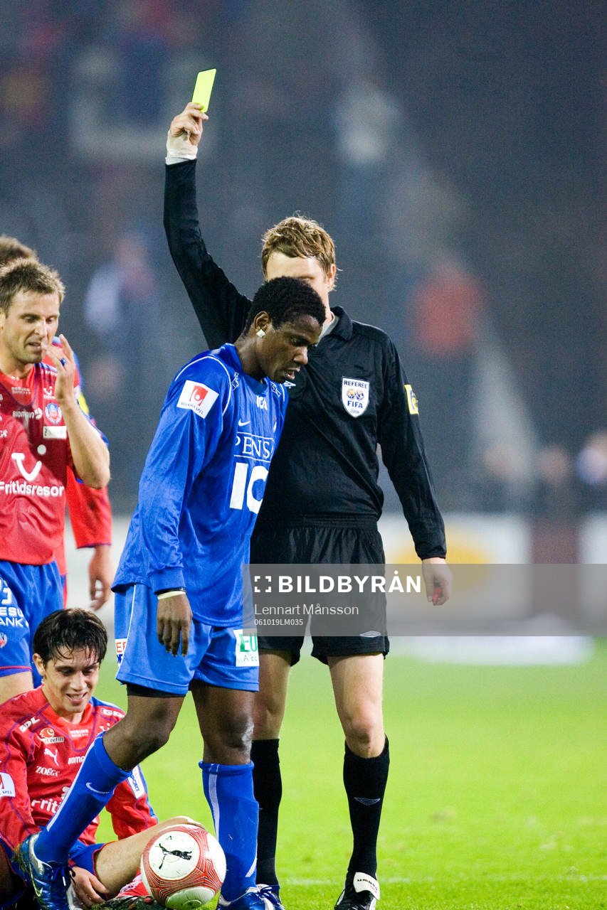 Domare, gult kort, varning