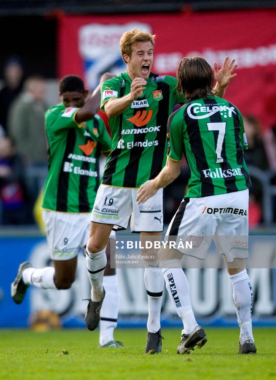  Målskytt, Daniel Blomgren, GAIS, Jubel