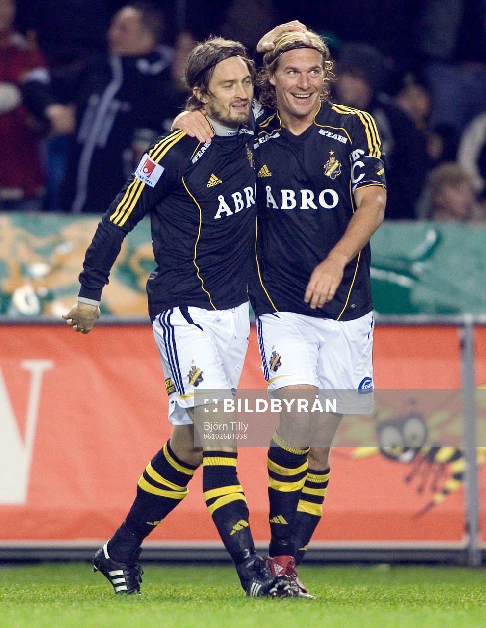  Daniel Tjernström och Mats Rubarth, AIK. Jubel.      
