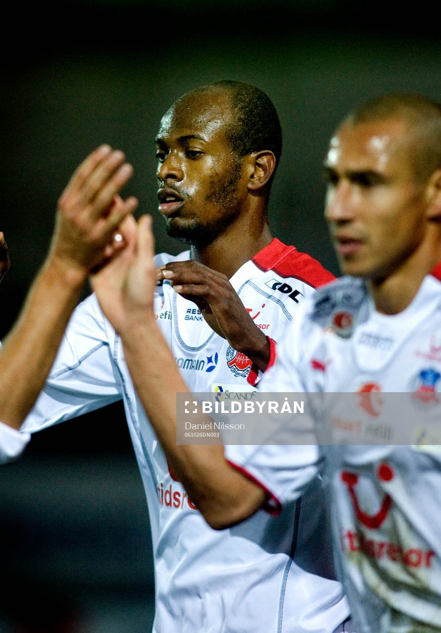 Helsingborgs målskyttar Luton Shelton och Henrik Larsson