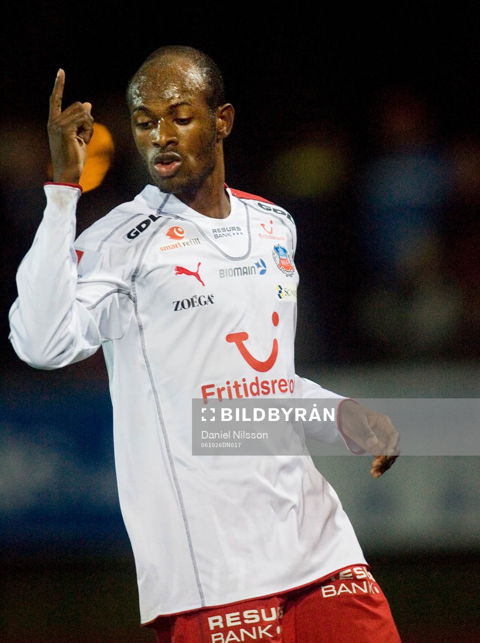 Luton Shelton, Helsingborg, gjorde 2-1 målet, jubel