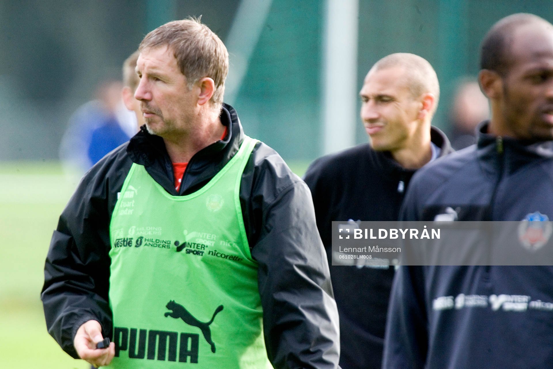 Stuart Baxter, tränare, med sina anfallsess Henrik Henke