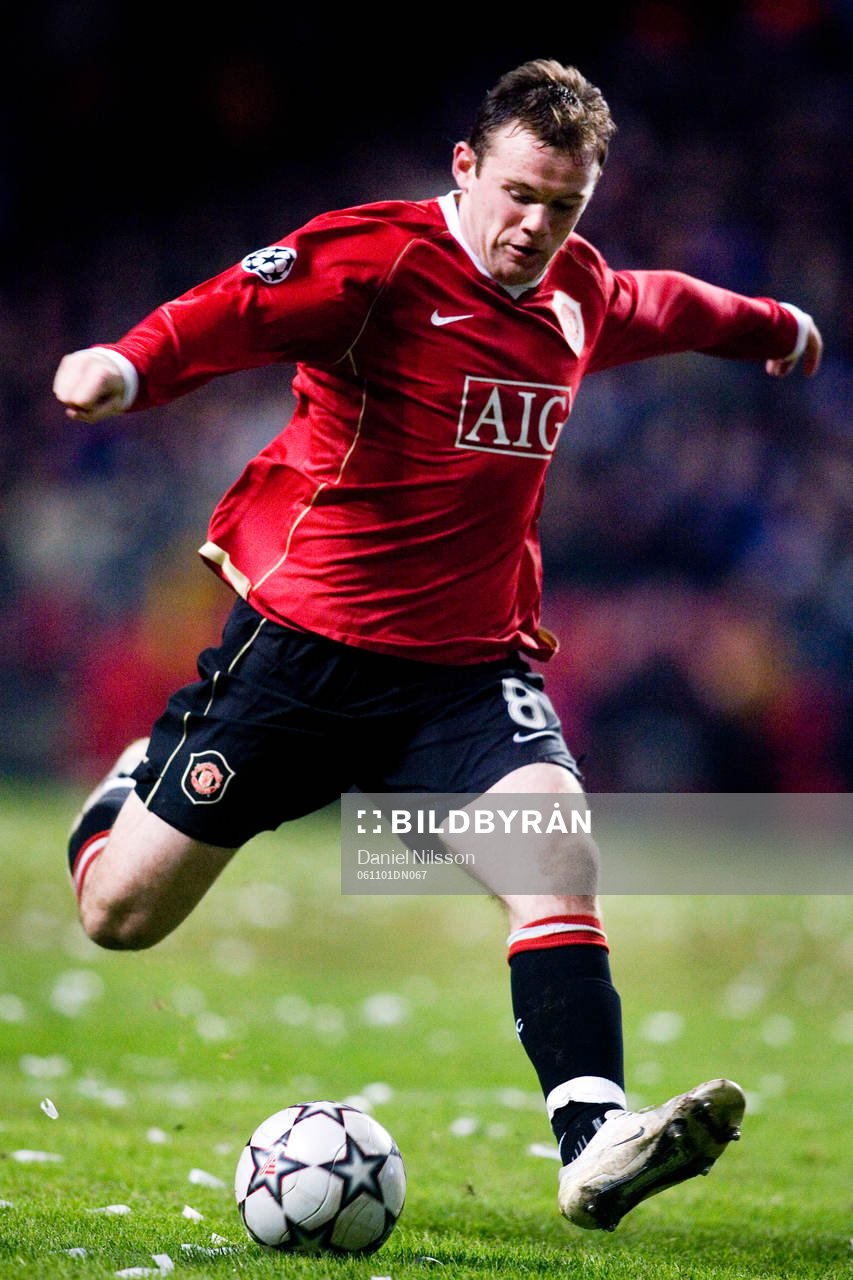 Fotboll, Champions League, Wayne Rooney, Manchester United