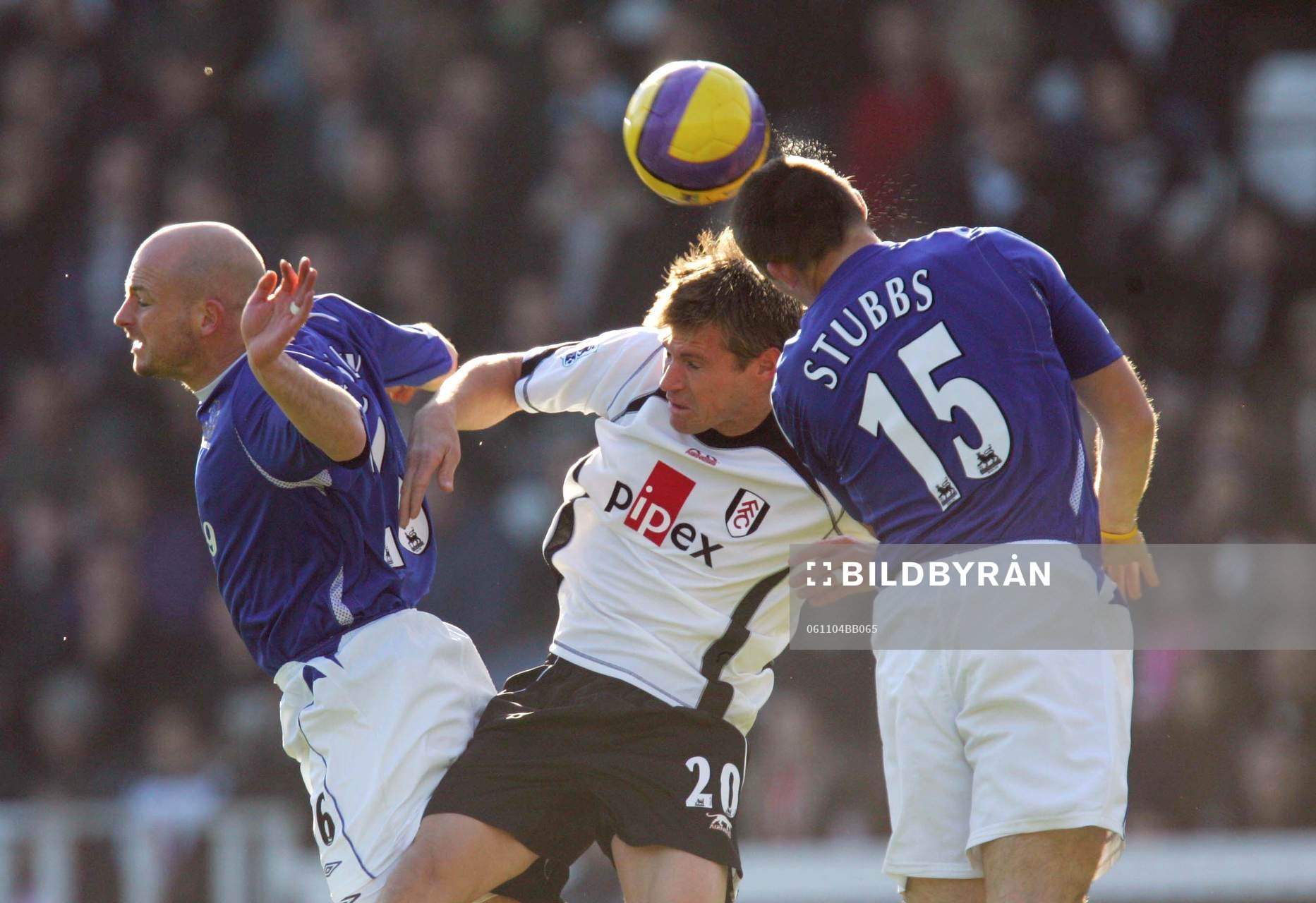 Brian McBride, Fulham och Alan Stubbs, Lee Carsley, Everton