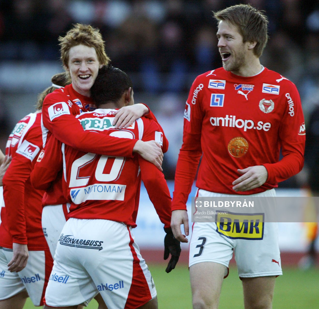  Kalmar - Örgryte: Ari da Silava Ferreira, Joachim Lantz, jubel, Kalmar