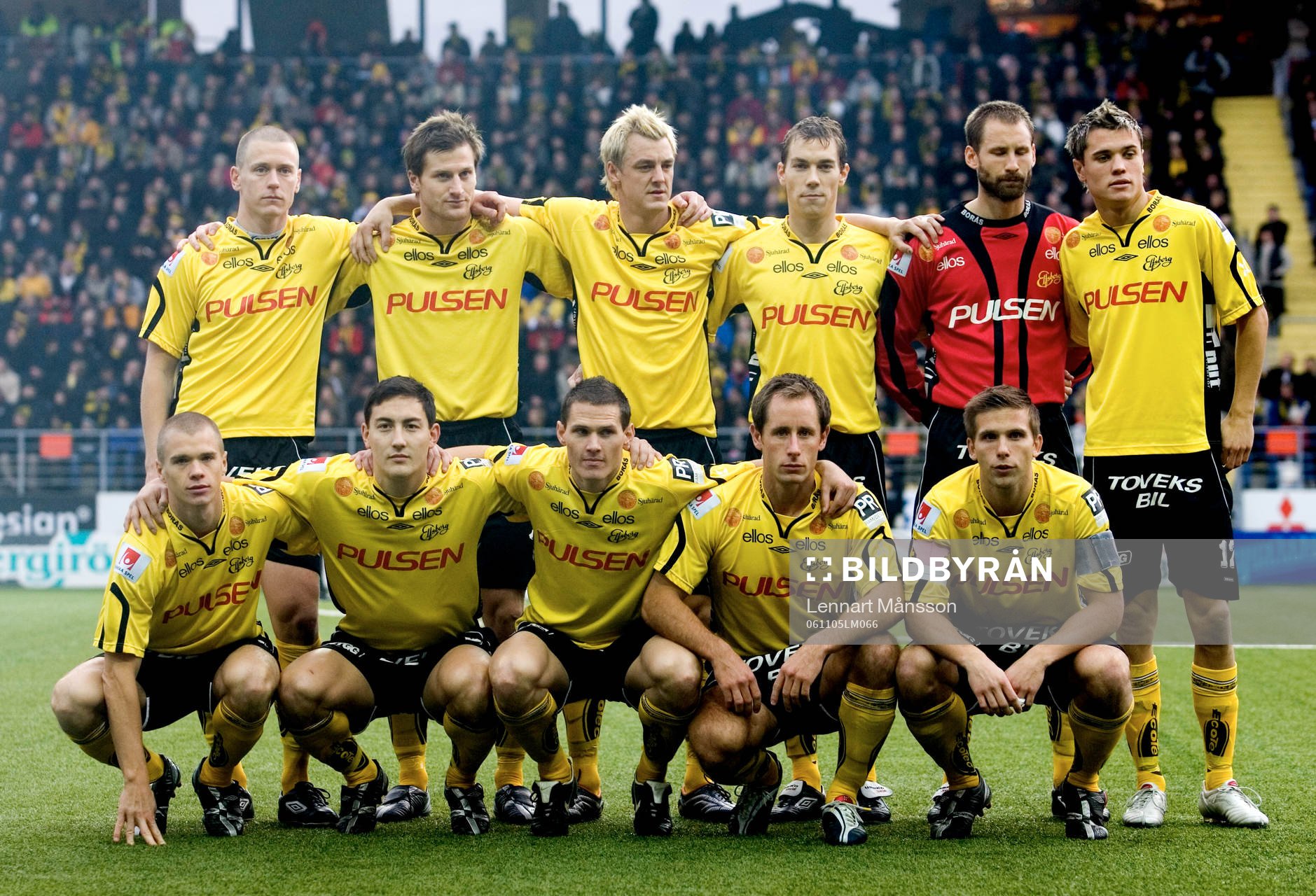 Elfsborg, startelva, lagbild. Bakre raden frv, Andreas