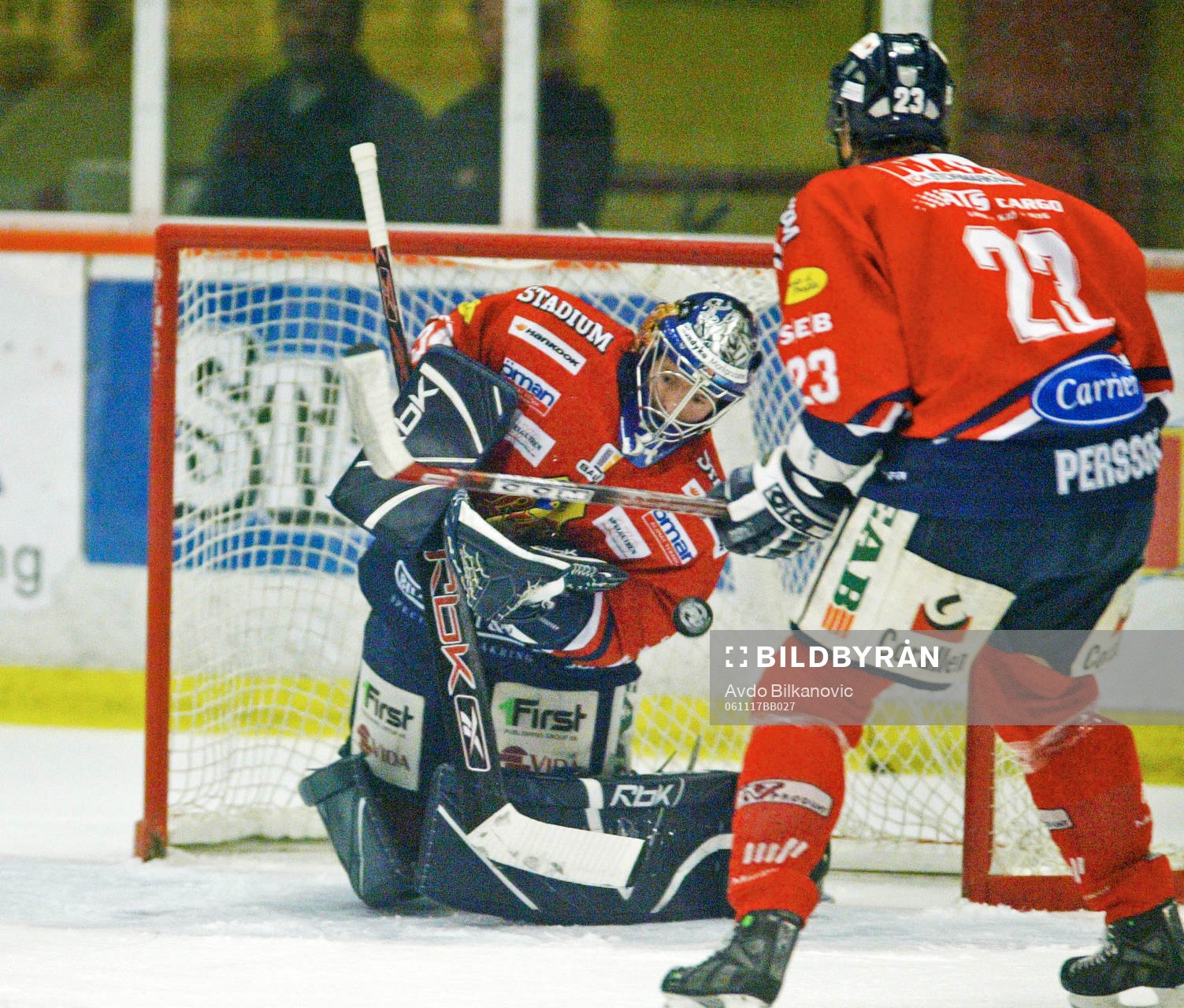 Peter Andersson, målvakt och Christoffer Jacobsson, Växjö