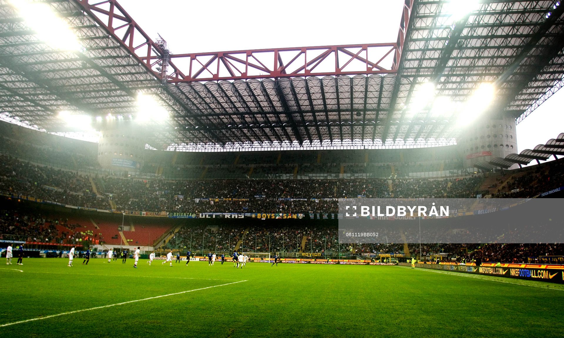 Fotboll, Italiensk Liga, Serie A,  San Siro, Giuseppe Meazza Stadion, interiör.