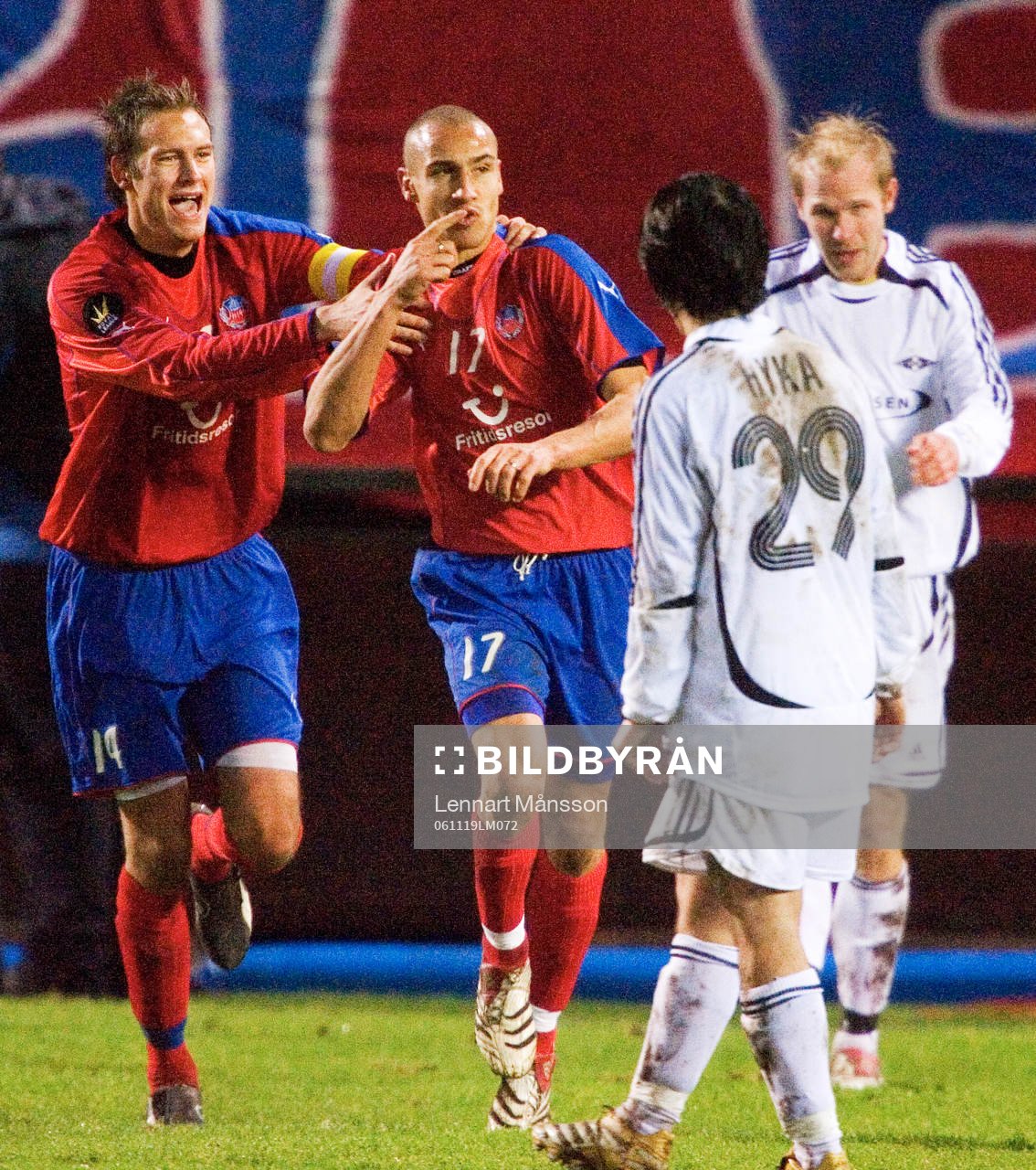 Henrik Larsson och Andreas Granqvist, Helsingborg, jubel,