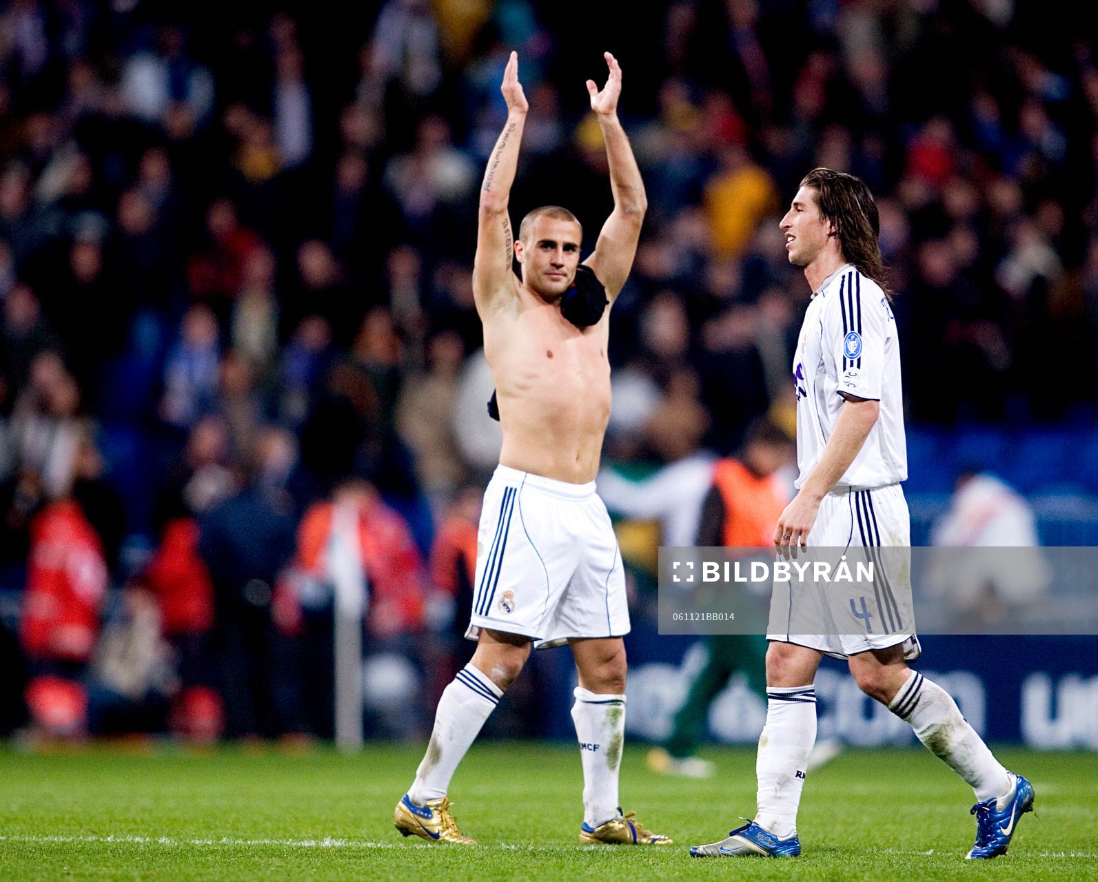 Fotboll, Champions League, Fabio Cannavaro och Sergio