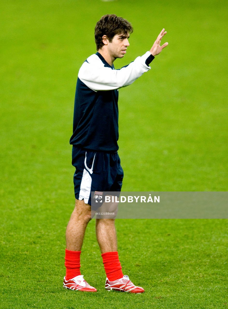 Fotboll, Champions League, Juninho, Lyon, träning