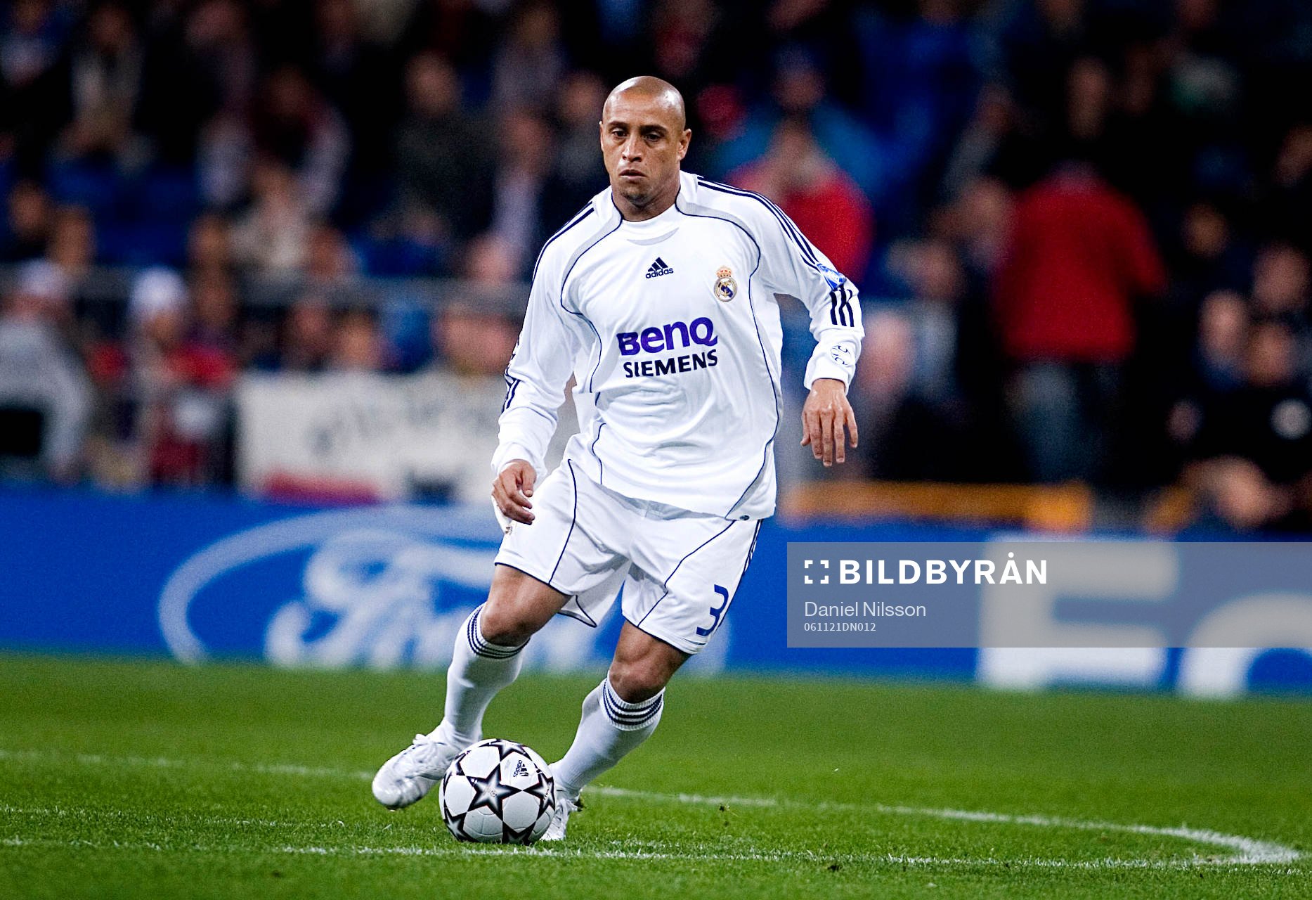 Fotboll, Champions League, Roberto Carlos, Real Madrid