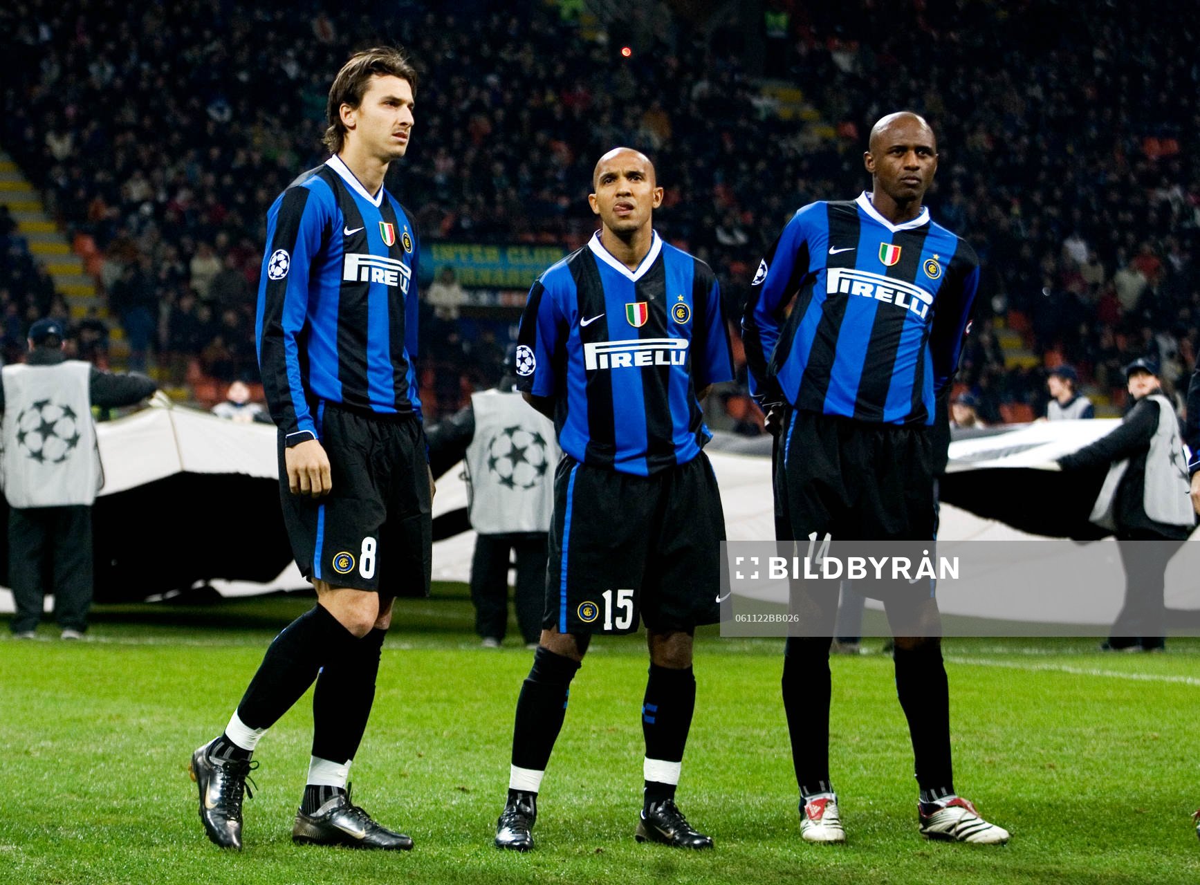  Zlatan Ibrahimovic, Olivier Dacourt och Patrick Vieira, Inter.