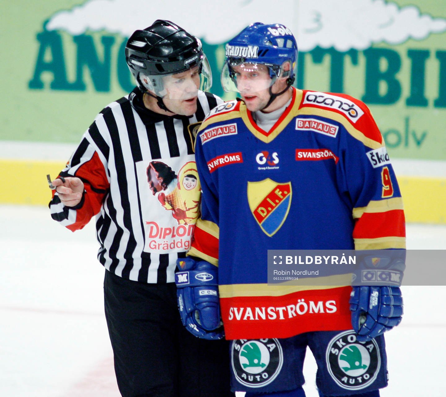 Domare Thomas Andersson och Jimmie Ölvestad, DIF