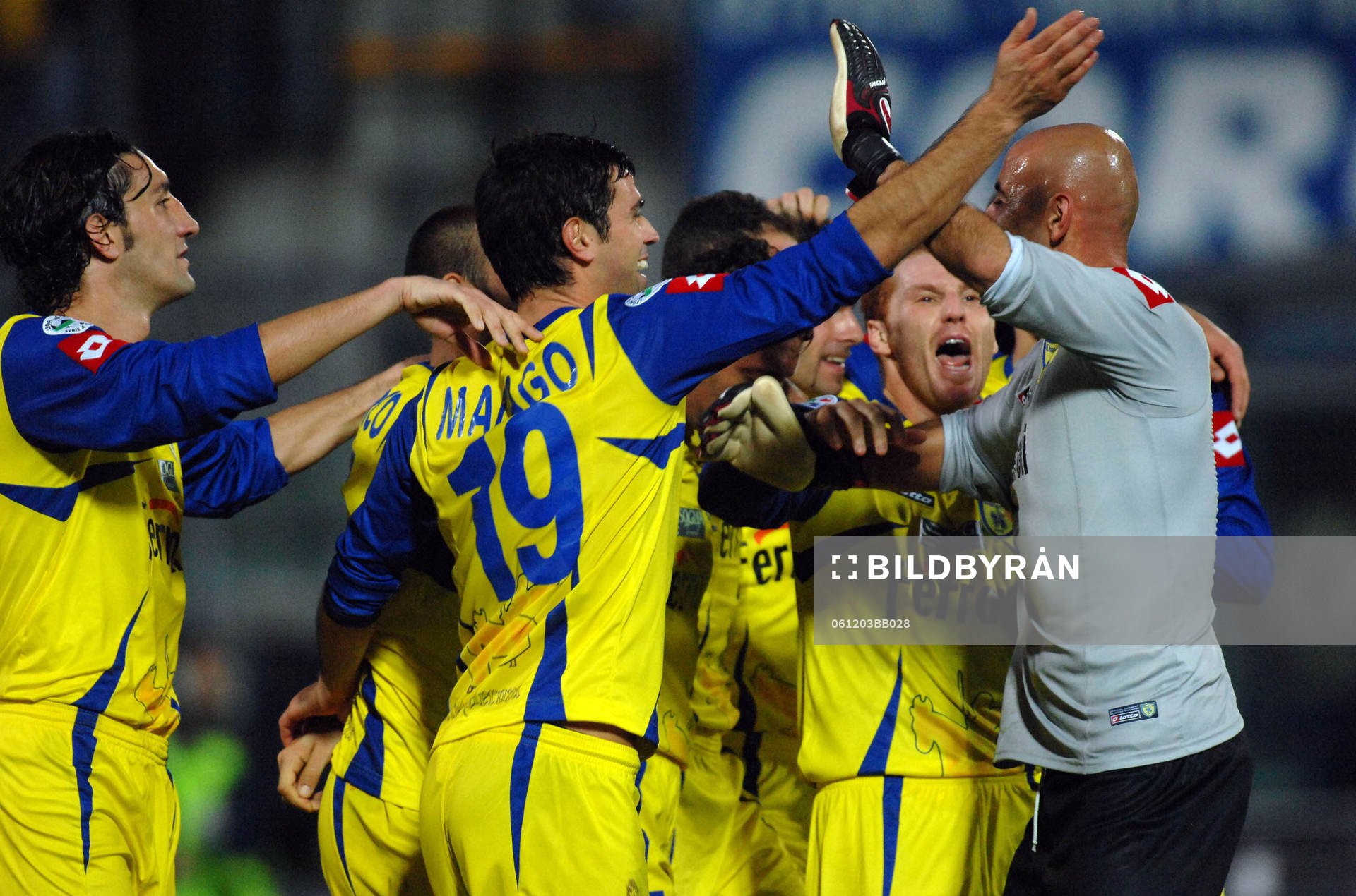  Chievo, jubel efter segern..