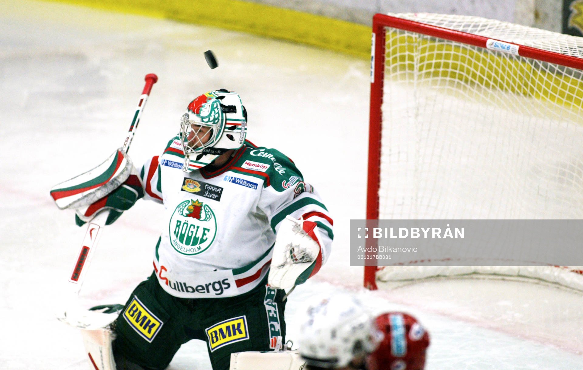 Andreas Andersson, målvakt, Rögle släpper in 2-1 målet